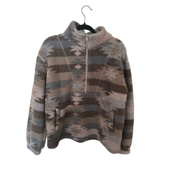 Koolaburra Sweaters - Koolaburra Aztec Southwestern half zip Fleece Sz M